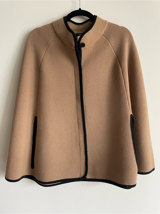 J. Crew Jackets & Blazers - J. Crew merino wool camel black cape jacket classic special event L